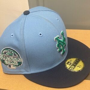 7 7/8 Blue and Black New Era Fitted Cap with Logo